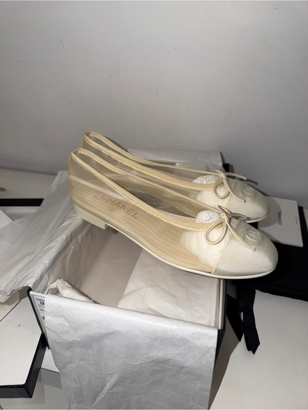 Chanel 26P Ivory Mesh Flats | Size 37 - Picture 15 of 16